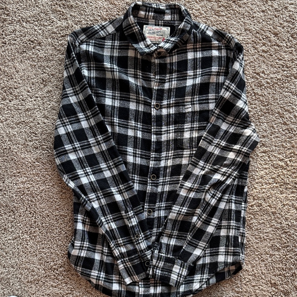 Jachs Black and White Plaid Shirt